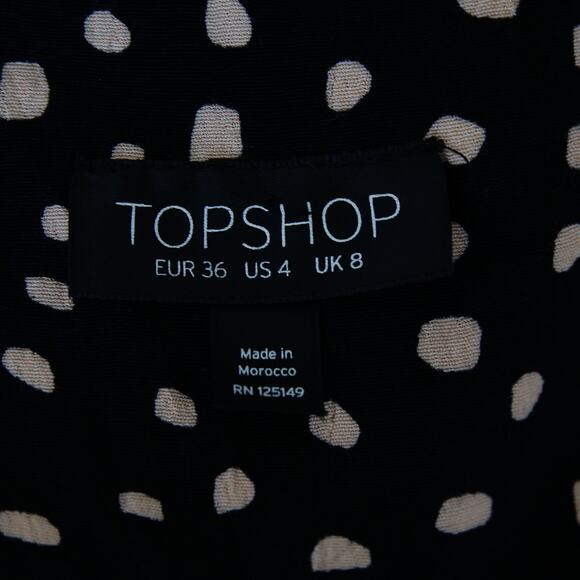 TOP SHOP polka dot double split Viscose midi dress size 4 S - Picture 6 of 7